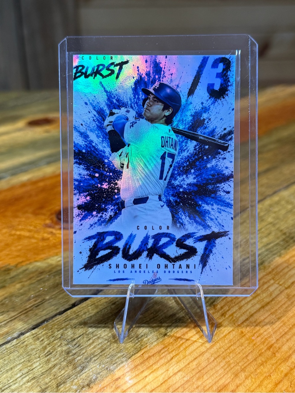 Shohei Ohtani Los Angeles Dodgers Color Burst SSP/3 Custom Baseball Card